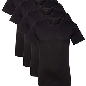 Kennedy Todd 4 Pack Men's Heather Cotton Poly T-Shirt Black XL